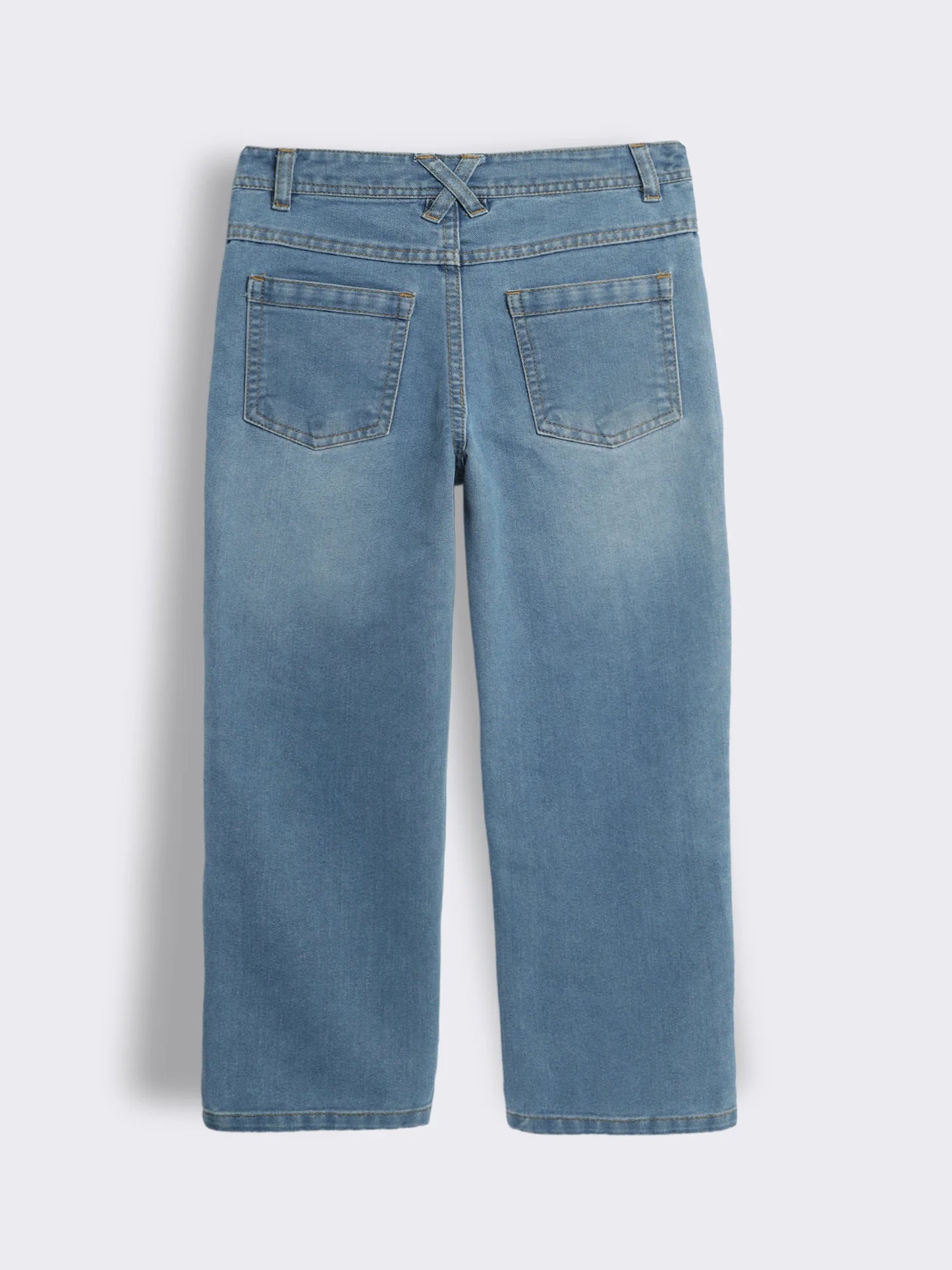 Boys Straight Fit Jeans with Zip Detailing