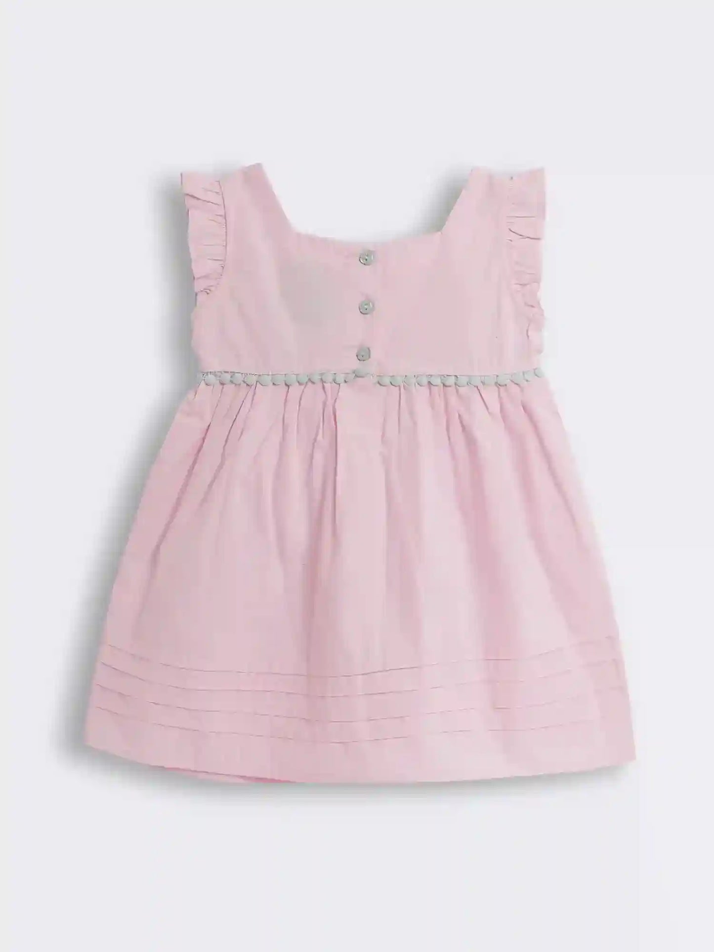 Toddler Girls Knee Length Cotton Dress with Pintucks