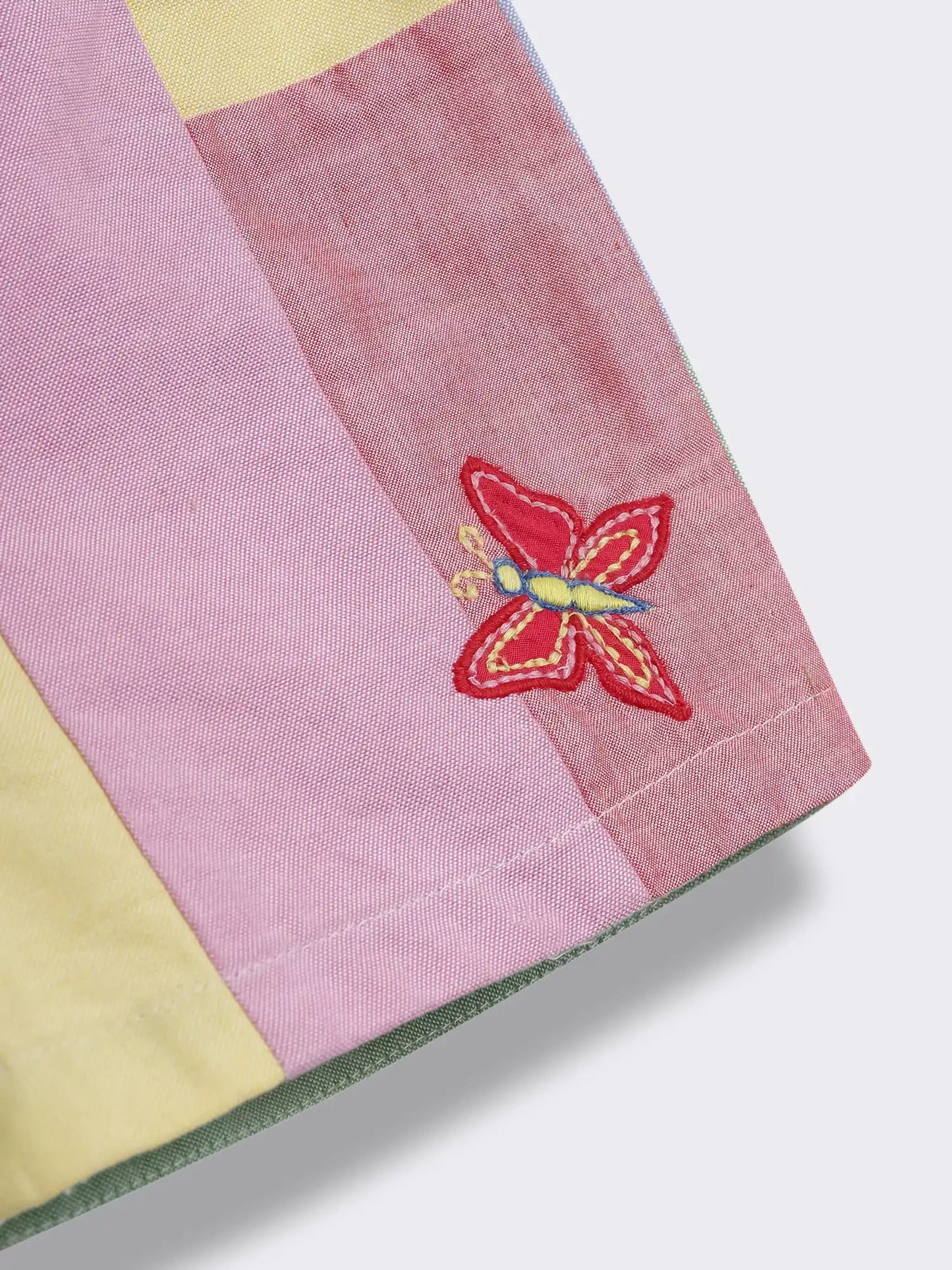 Toddler Girls Cotton Patchwork Top and Shorts with Embroidery