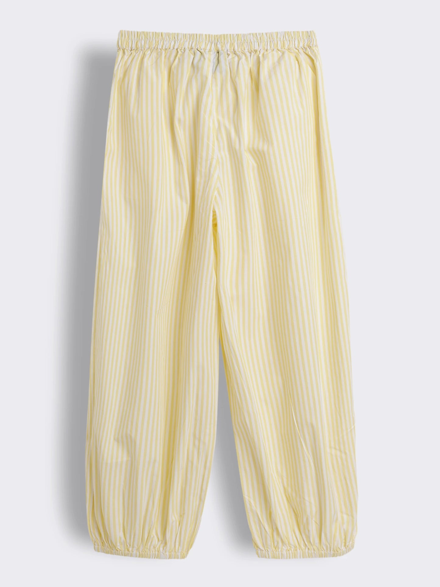 Girls Striped Lace Trim Top and Pants 2-Piece Outfit Set