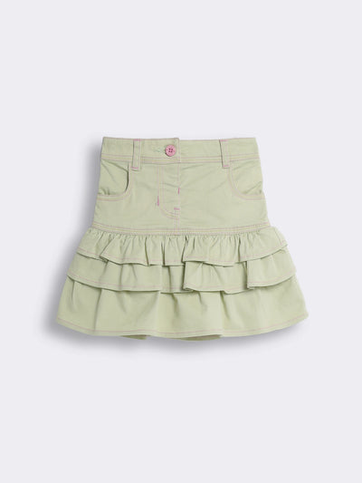 Girls Cotton Layered Skirt