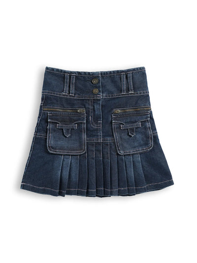 Girls Denim Skirt with Pocket Detailing