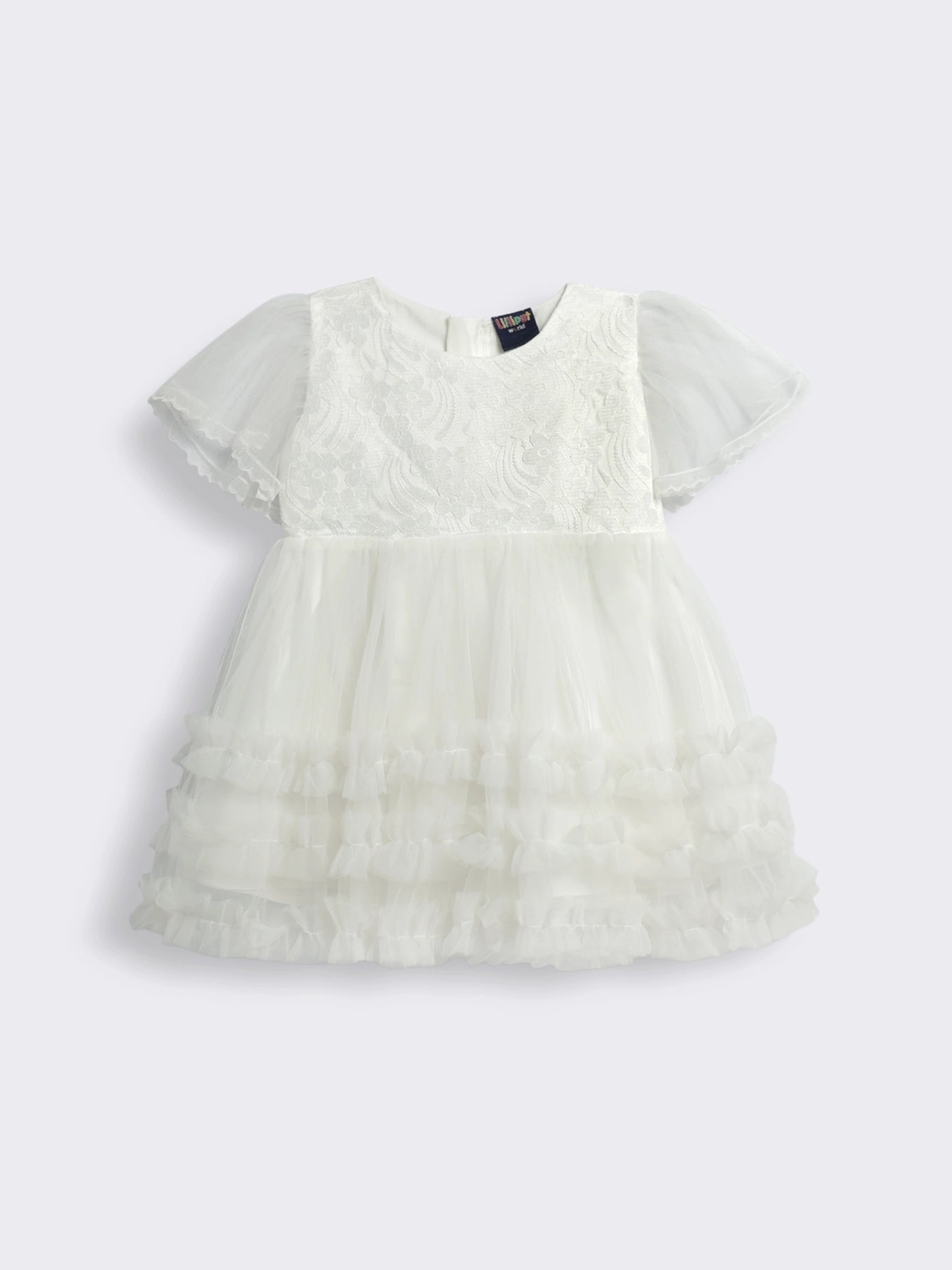 Girls Net Party Dress with Ruffles
