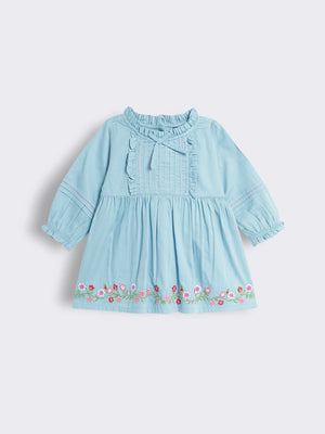 Toddler Girls Embroidered Cotton Top with Frills