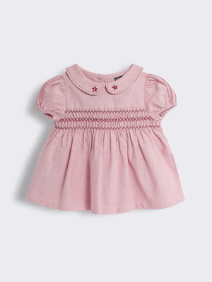 Toddler Girls Organic Cotton Puff Sleeve Smocked Dress