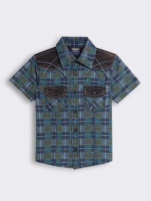 Boys Cotton Checked Shirt with Pockets