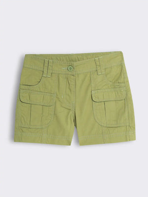 Girls Cotton Shorts with Flap Pockets