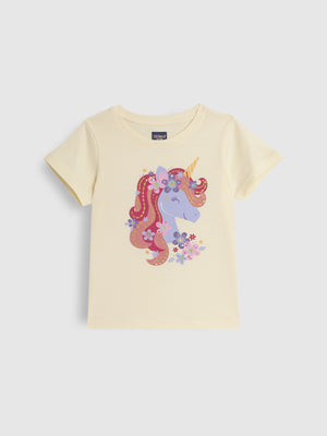 Girls Unicorn Graphic T-Shirt with Glitter Print