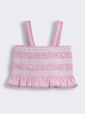 Girls Cotton Smocked Top