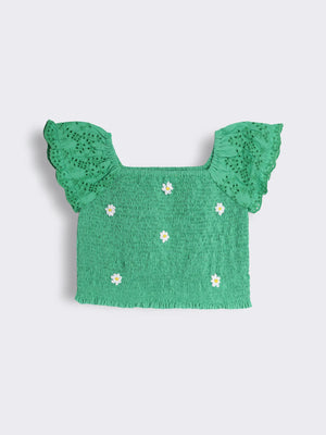Girls Smocked Hand Embroidered Top