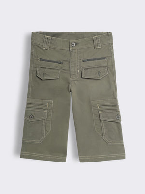 Boys Cotton Capri with Pocket and Zip Detailing