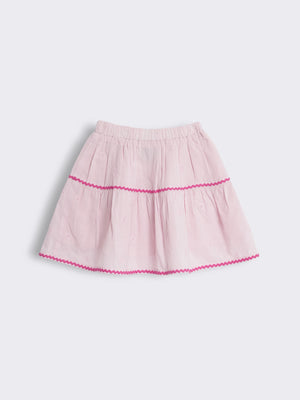 Toddler Girls Cotton Tiered Skirt with Elastic Waist