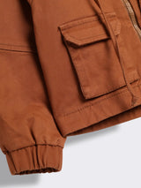 Baby Boys Hooded Utility Jacket with Check Lining