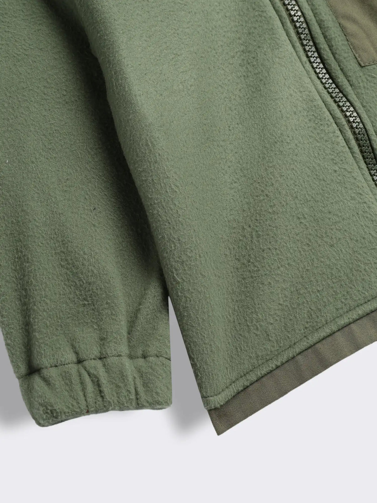 Boys Full Zip Fleece Jacket with Contrast Patch Pocket