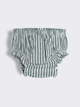 Baby Girls Striped Smocked Cotton Dress with Bloomer