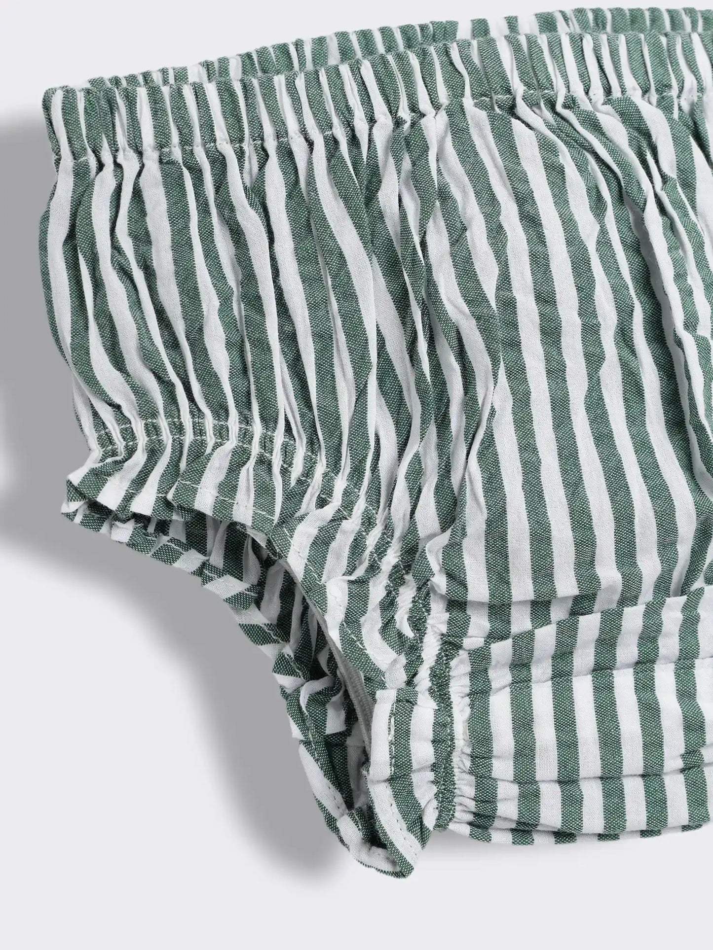 Baby Girls Striped Smocked Cotton Dress with Bloomer