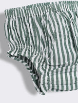 Baby Girls Striped Smocked Cotton Dress with Bloomer