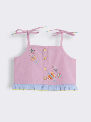 Toddler Girls Oxford Chambray Top
