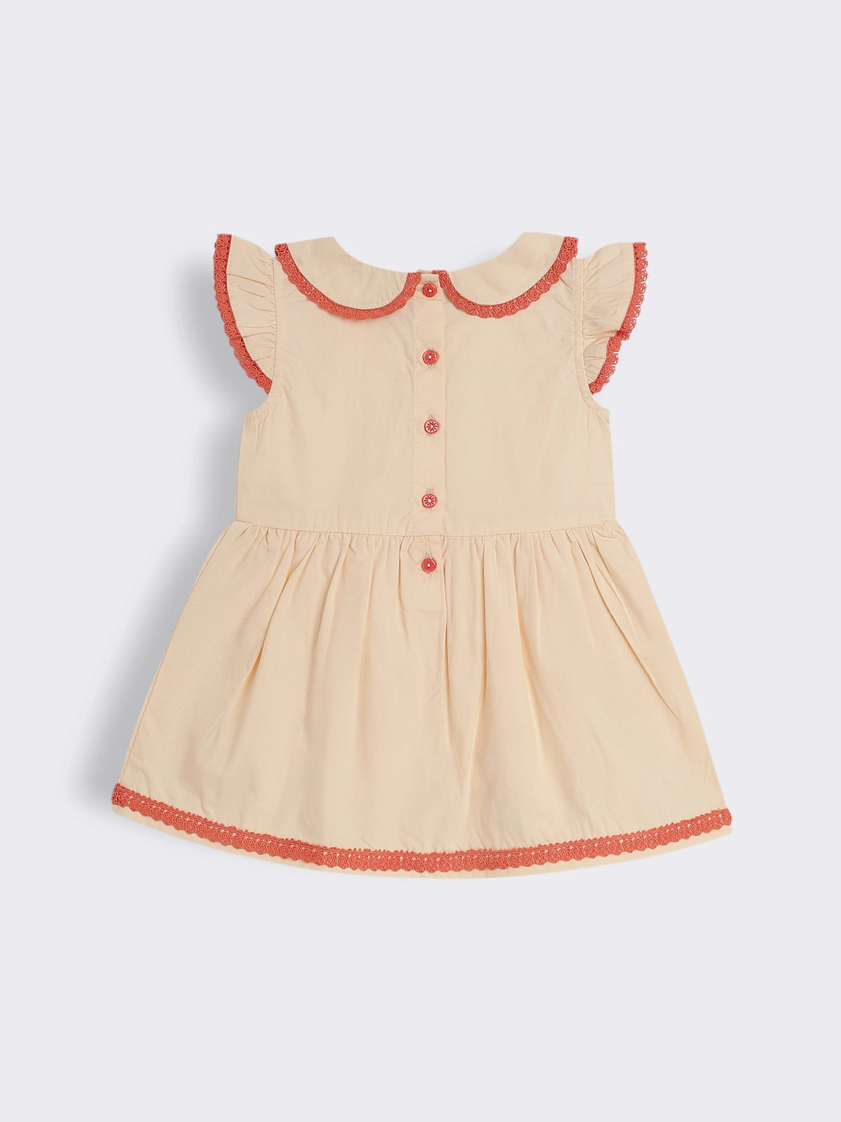 Baby Girls Floral Embroidery Cotton Dress with Bloomer