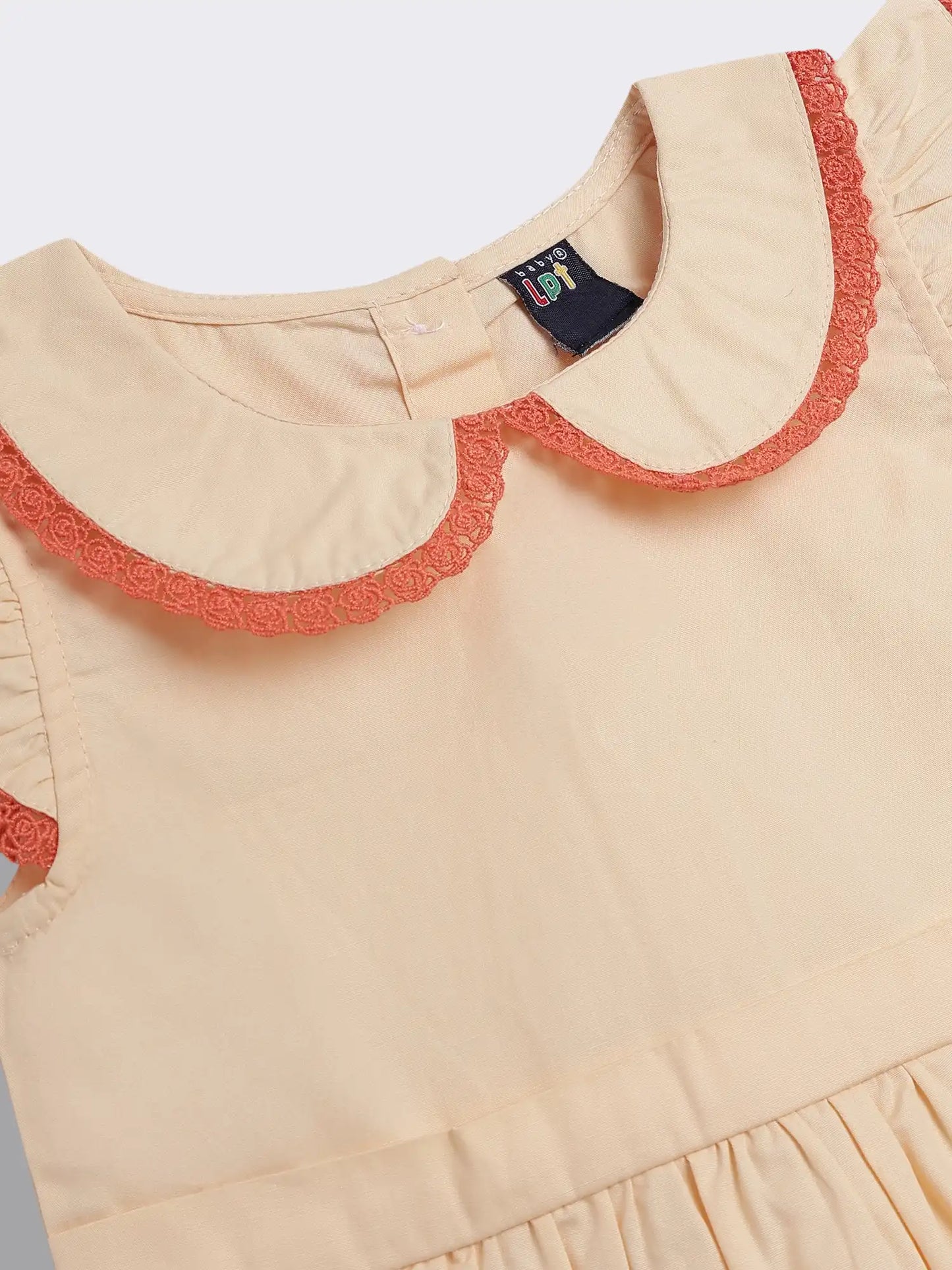Baby Girls Floral Embroidery Cotton Dress with Bloomer