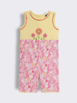 Baby Girls Cotton Dungaree With Embroidery