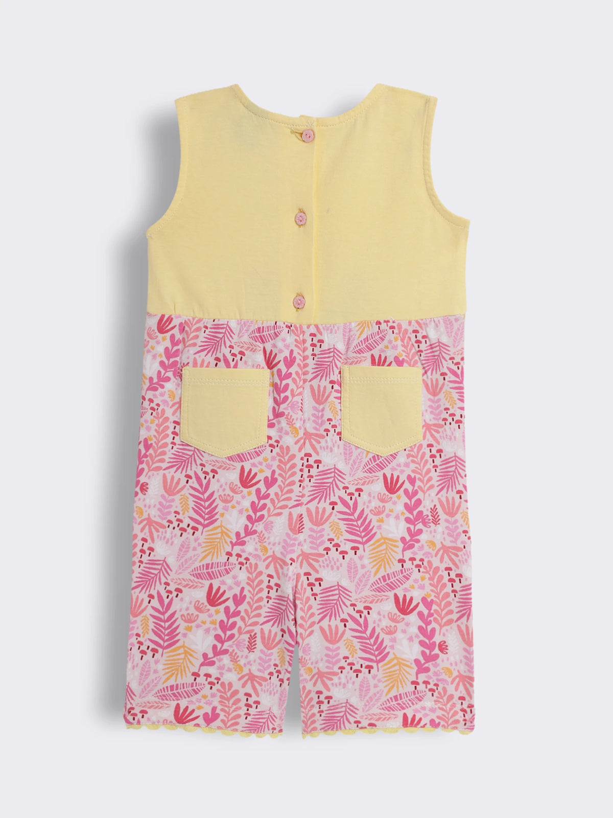 Baby Girls Cotton Dungaree With Embroidery