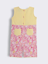 Baby Girls Cotton Dungaree With Embroidery
