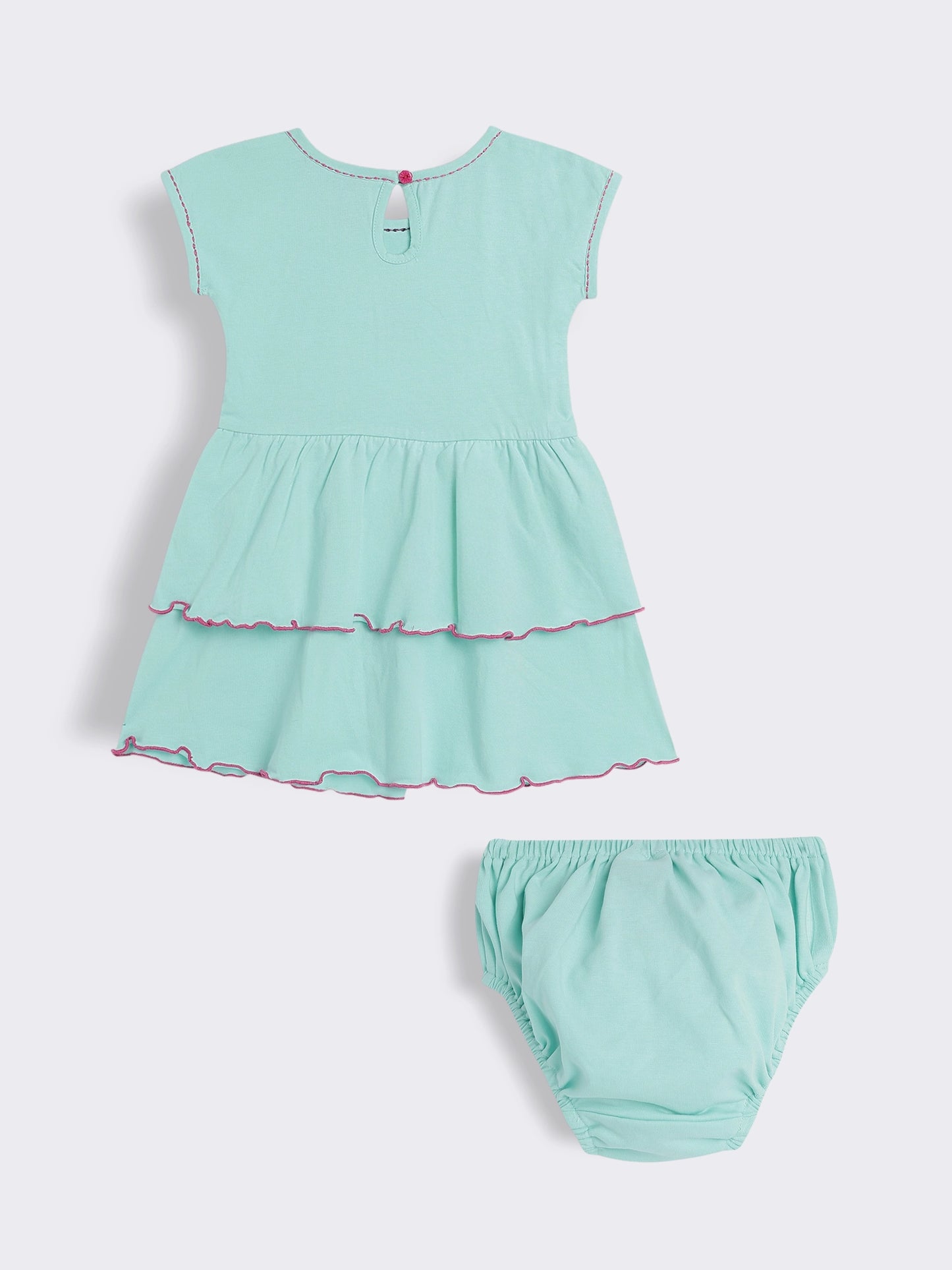 Baby Girls Embroidered Cotton Embroidered Dress with Bloomer