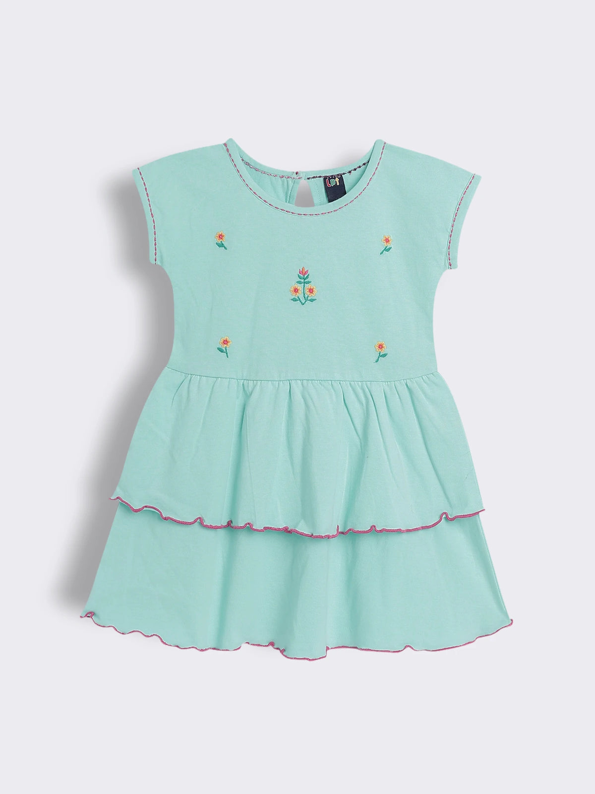 Baby Girls Embroidered Cotton Embroidered Dress with Bloomer