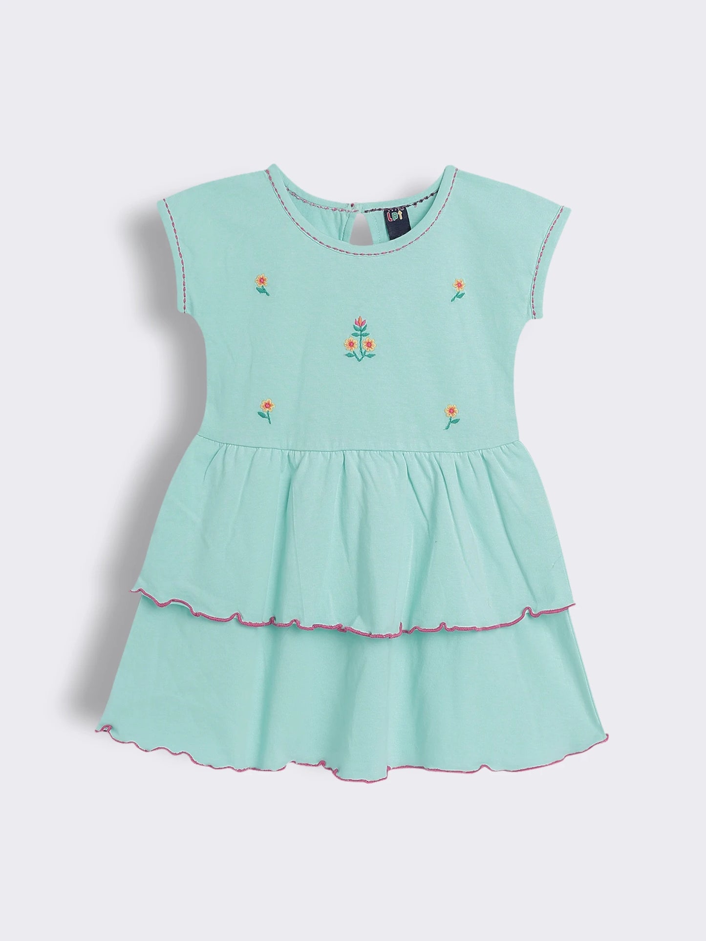Baby Girls Embroidered Cotton Embroidered Dress with Bloomer