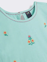 Baby Girls Embroidered Cotton Embroidered Dress with Bloomer