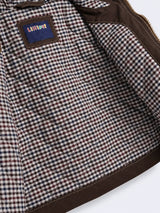 Baby Boys Hooded Twill Jacket with Quilted Check Lining and Utility Pockets
