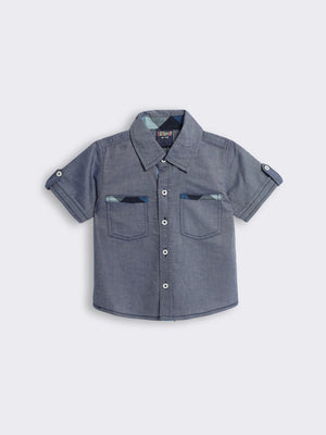 Toddler Boys Organic Cotton Half-Sleeve Shirt with Pockets