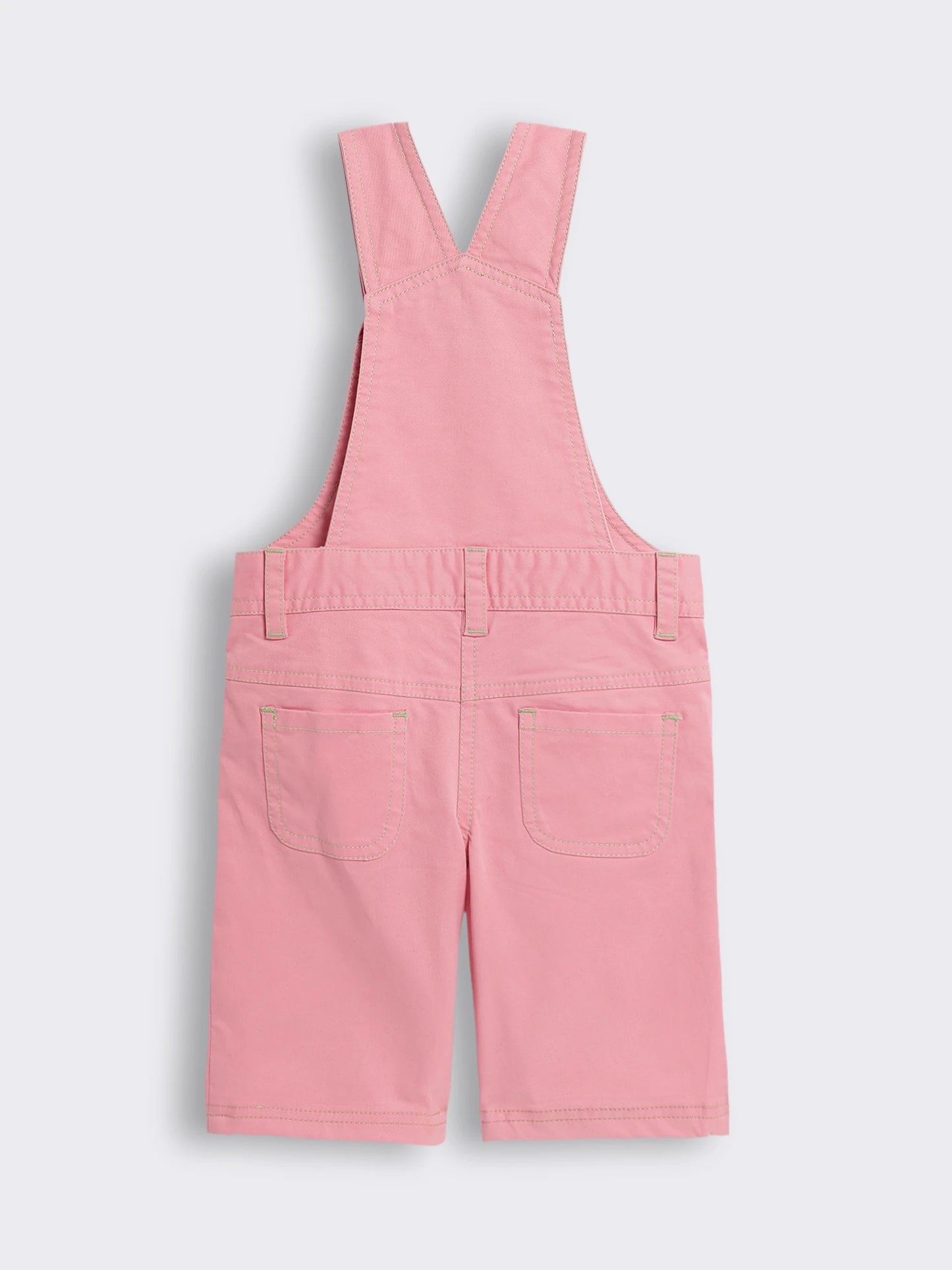 Toddler Girls Embroidered Cotton Dungaree Pants and T-Shirt 2-Piece Outfit Set