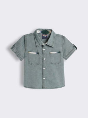 Toddler Boys Organic Cotton Half-Sleeve Shirt with Pockets
