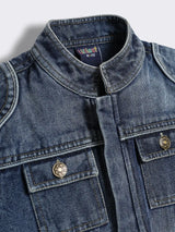 Boys Washed Denim Jacket with Shoulder Yoke and Patch Pockets
