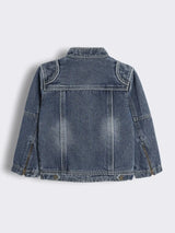 Boys Washed Denim Jacket with Shoulder Yoke and Patch Pockets