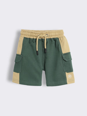 Toddler Boys Cotton Knitted Colour Block Bermuda Shorts