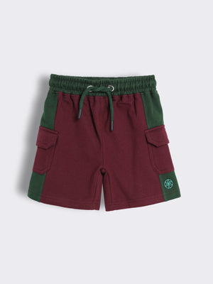 Toddler Boys Cotton Knitted Colour Block Bermuda Shorts