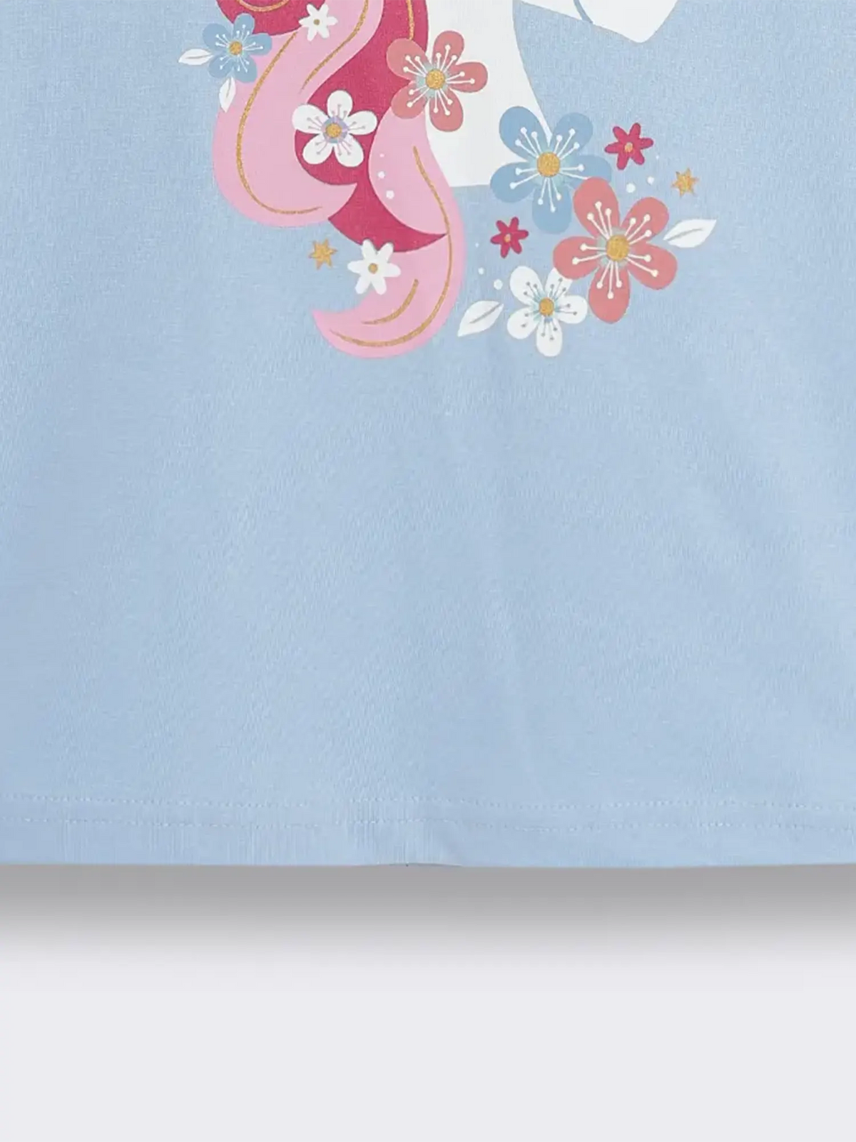 Girls Unicorn Graphic T-Shirt with Glitter Print