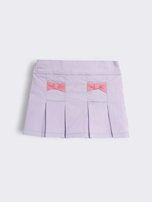 Toddler Girls Pleated Skirt with Bow Detailing