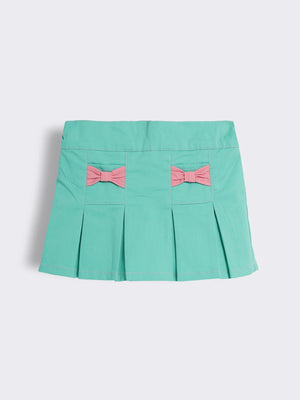 Toddler Girls Pleated Skirt with Bow Detailing