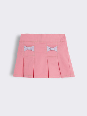 Toddler Girls Pleated Skirt with Bow Detailing