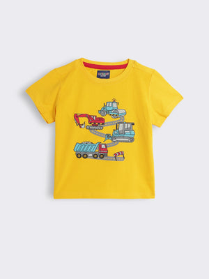 Toddler Boys Construction Vehicle Print T-Shirt