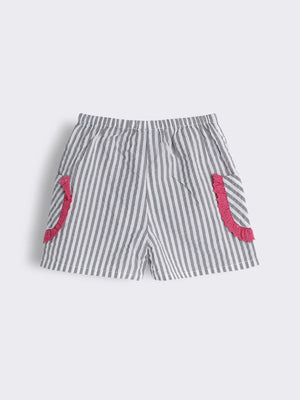 Toddler Girls Striped Cotton Shorts