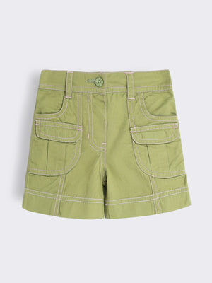Toddler Girls Cotton Shorts with Flap Pockets