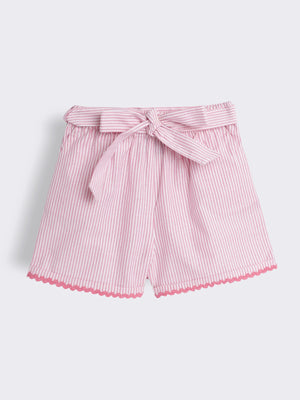Girls Cotton Striped Shorts