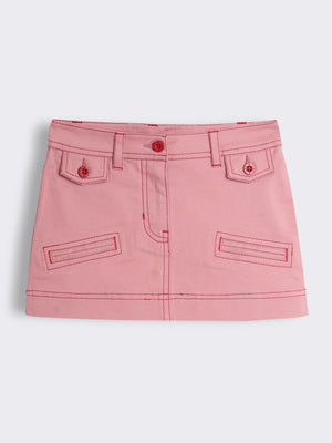 Girls Cotton Skirts with Contrast Stitch Detailing