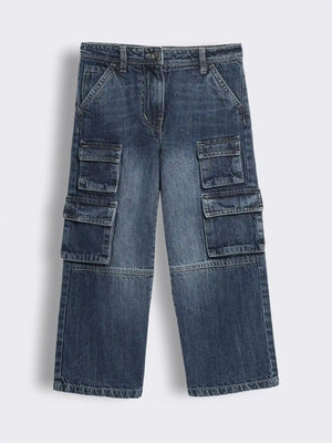 Girls Straight Fit Jeans with Pocket Detailing