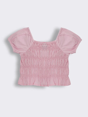 Toddler Girls Puff Sleeve Smocked Top